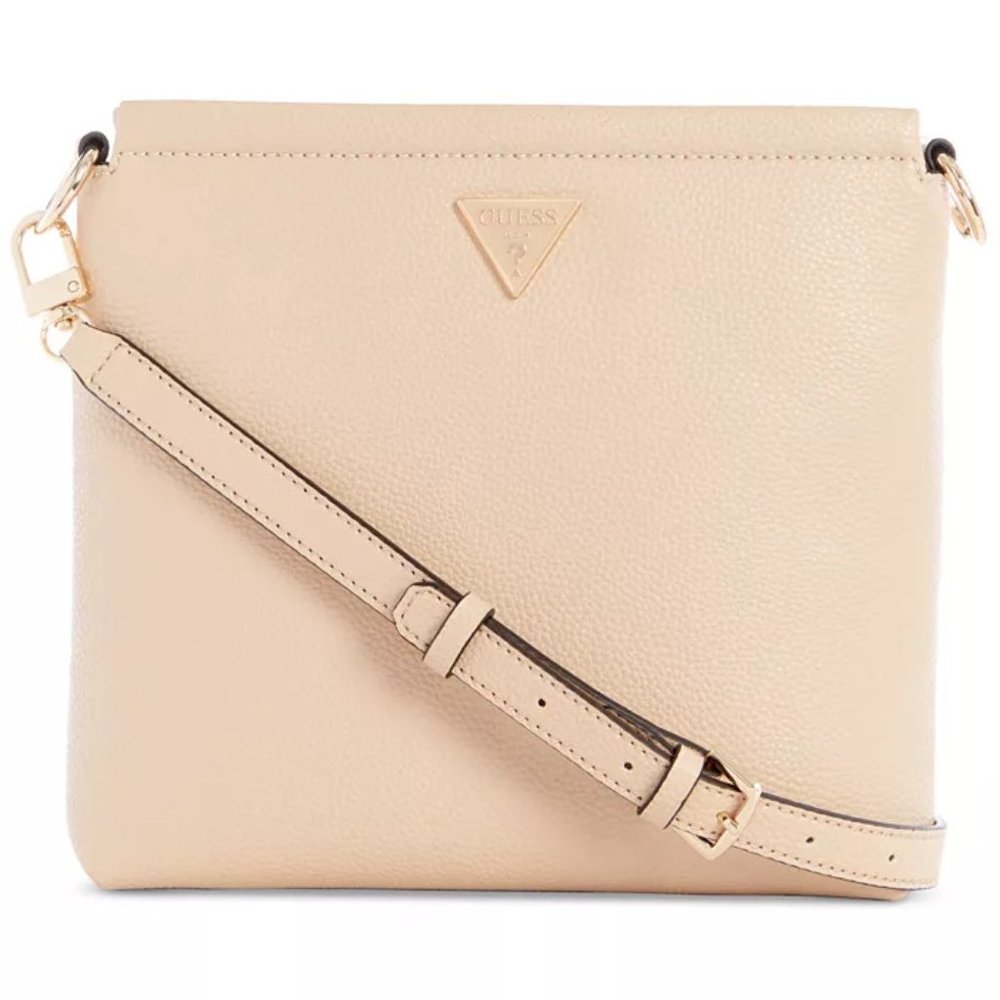 GUESS Emiliya Tourist Small Crossbody Messenger Style Handbag  TAUPE